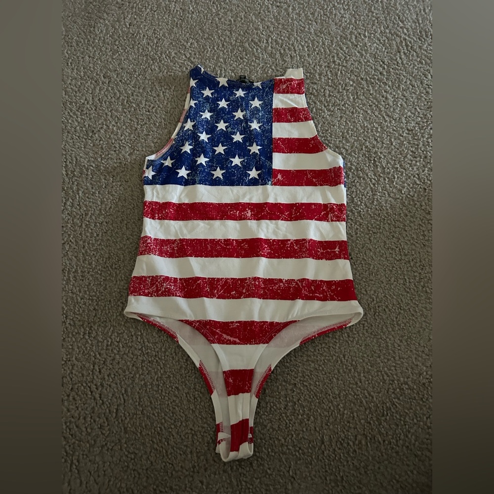 Top Shop American flag body suit